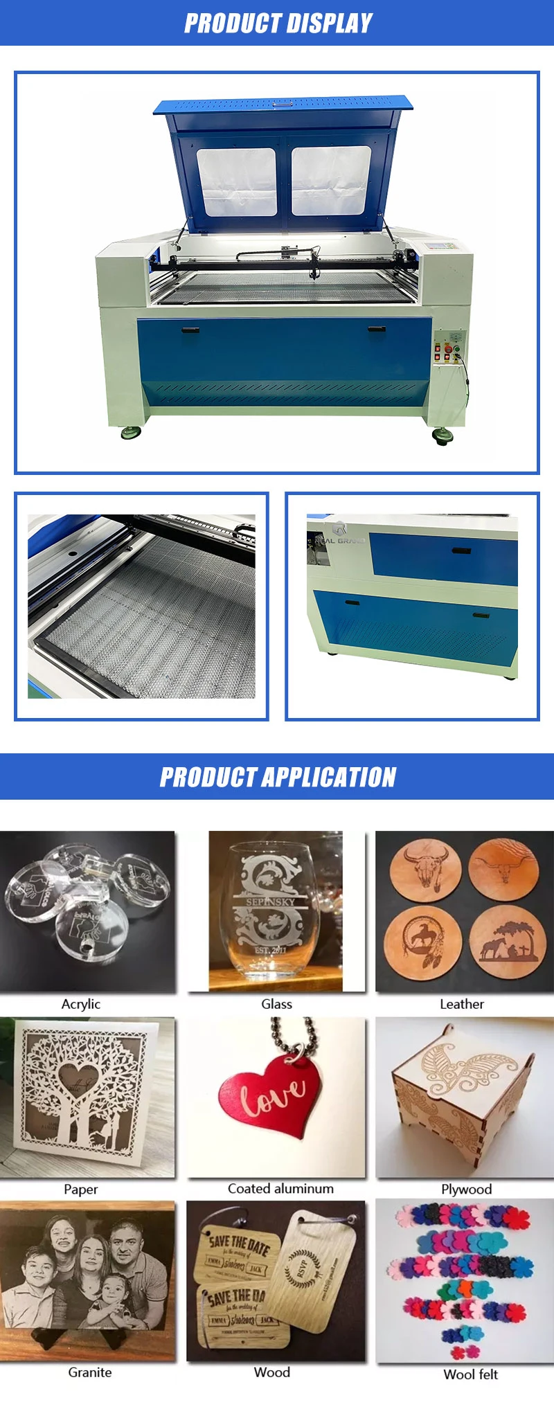 Hot Sale 9060/4060 50/60/80/100W Laser Engraving Machines Cutting Acrylic/Leather/Wood 600*900mm