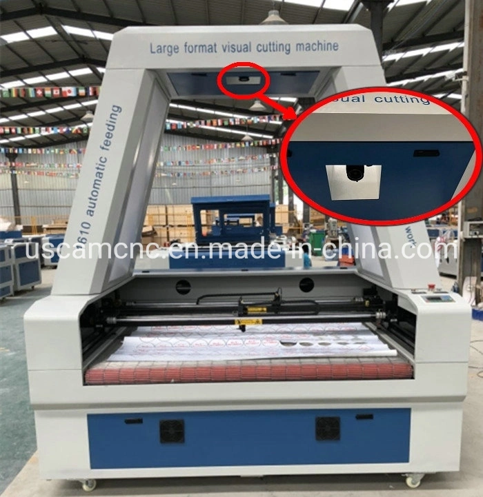 1610 1810 100W Glass Tube Auto Feed Fabrics Laser Cutting Machines with CCD Camera Double Heads CO2 Laser Cutting Machine
