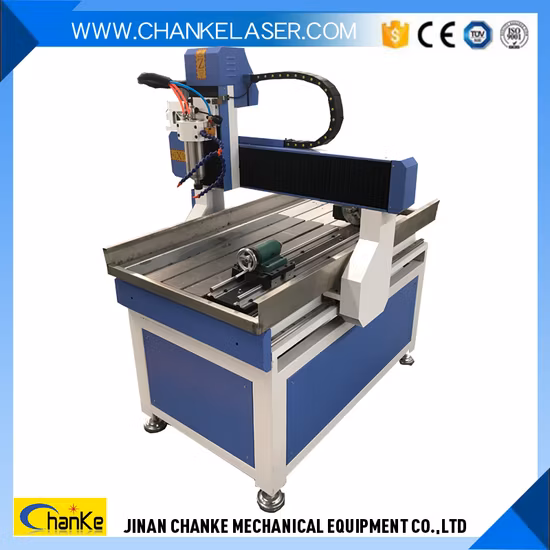 Advertising Mini Machine CNC Router 6090 with Vacuum Table and 80mm Rotary Axis