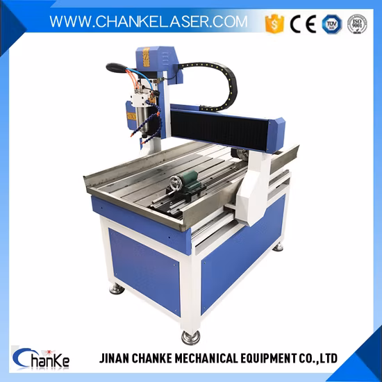 Advertising Mini Machine CNC Router 6090 with Vacuum Table and 80mm Rotary Axis