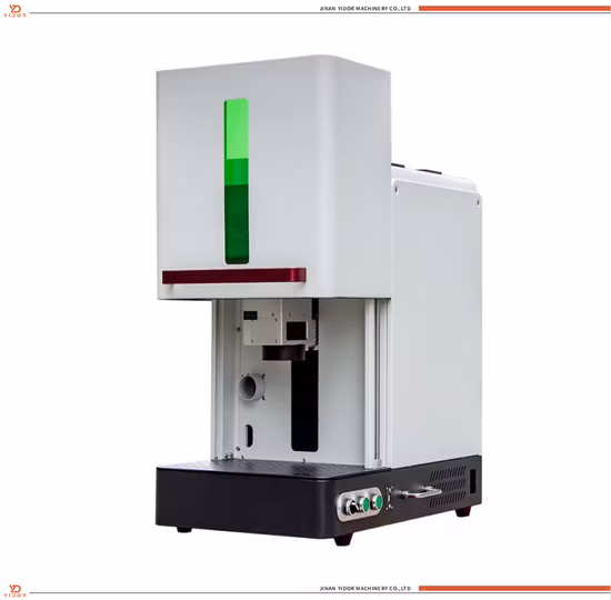 Auto Focus Mini Fully Enclosed Type Fiber Laser Marking Machine for Metal Color Logo Printing Plastic Pet Tag Engraving Number Plate Number Plate Memory Card