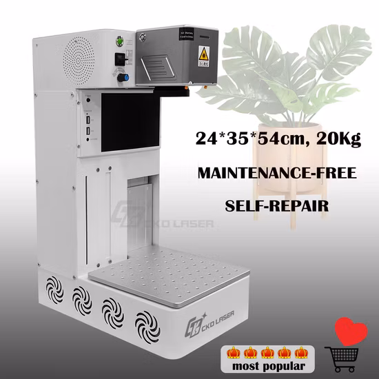 Mini Portable Desktop Auto Focus Fiber Laser Marking Machine for Metal Engraving Plastic Memory Card Logo Printing Rotary Metal Name Plate Rotary Ring Engraver